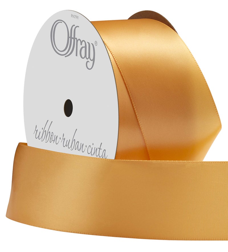 Berwick Offray 361818 1.5"" Wide Single Face Satin Ribbon, Gold Yellow, 4 Yds, 1-1/2 Inch x 12 Feet - Image 2